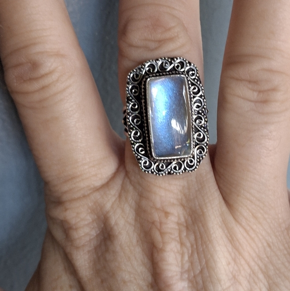 New Dichroic Glass 925 Silver Ring. - Picture 4 of 13